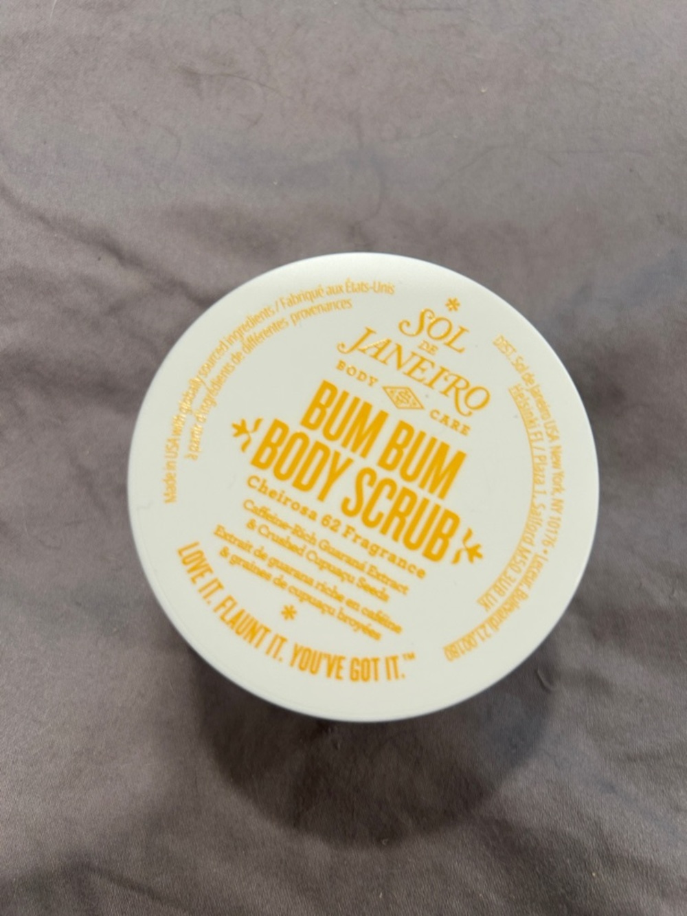 Sol de Janeiro Bum Bum Body Scrub - White & Yellow 2.5 oz new
